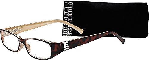 SAV Eyewear Женски Кристали Victoria Klein 9092 Тюркоазени Правоъгълни Очила за четене, 27 мм + 2,25