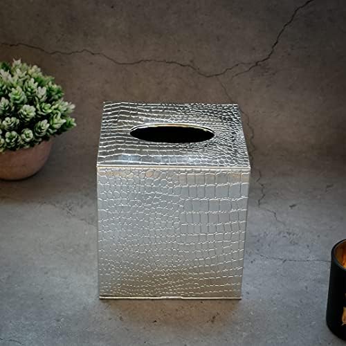 Кутия за Салфетки Ръчно изработени от кожа ARIJA, Модерна Кутия за Салфетки от Изкуствена кожа с покритие под Крокодил |Декоративен