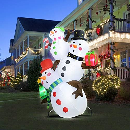 ALLADINBOX Надувное Украса под формата на Коледа Снежен човек с дължина 5,4 Метра, с led подсветка, Надуваем Декор за парти в двора,