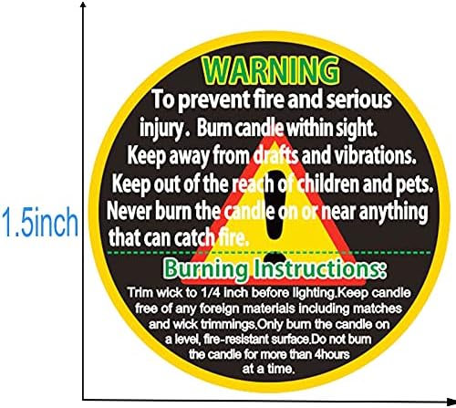 500шт Предупредителни Етикети за Свещи 1,5 инча, Предупредителни Етикети за Свещи на Соев Восък, Етикети За Сигурност на Свещи,
