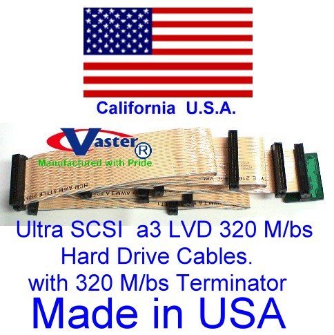 Лентов кабел Ultra SCSI Ribbon 320 М/bs SCSI с терминатором 320 М/bs (който има 11 конектори 10)