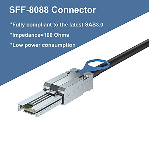 Х!Fiber.com Вътрешен кабел Mini SAS СФФ-8643 -4X СФФ-8482, 12 Gbit/s, Mini-SAS HD СФФ-8643-29-болт SAS СФФ-8482, задвижвани с IDE