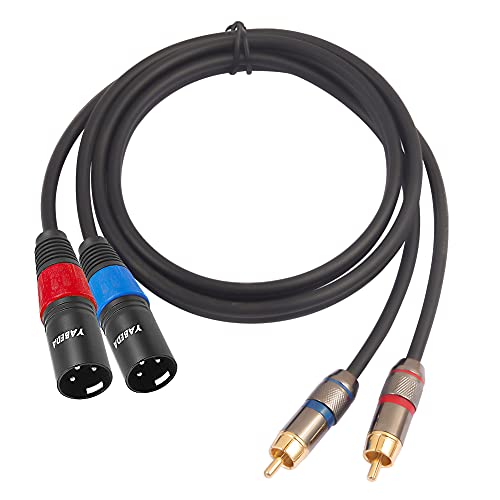 Кабел YABEDA от RCA до XLR, Тежкотоварни двойна RCA конектор за двойно конектора XLR, Свързващ кабел за свързване на микрофон към