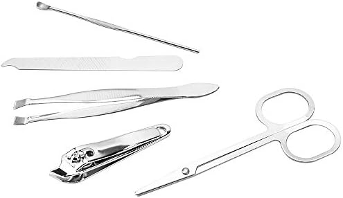 UMCNVV 9 бр. Преносим Маникюр, определени ножица за Педикюр, Пинсети, Нож, Комплект за рязане на ноктите, Набор от инструменти за грижа за ноктите от Неръждаема Стомана (