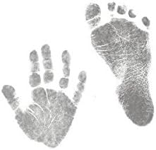 Комплект пръстови отпечатъци BabyRice Baby Handprint Сребриста Рамка на дисплея Черни Отпечатъци