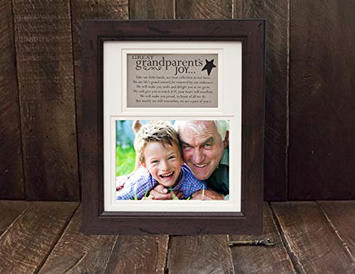 Съвместен подарък за баби и дядовци-фоторамка Радост на баба и дядо -Черна фото рамка -Включва красиви чувства / Стихотворение -